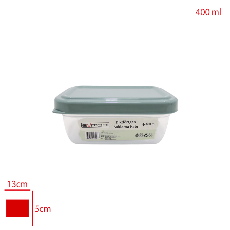 Evmonı Saklama Kabı Dıkdortgen 400 Ml