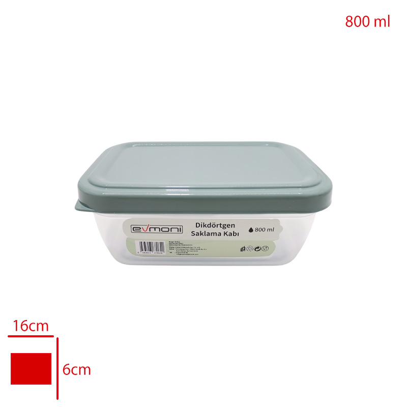 Evmonı Saklama Kabı Dıkdortgen 800 Ml