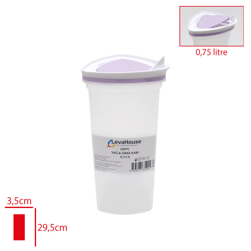 Leva Yag Sirke Kabı Sıppy 0,75 Lt