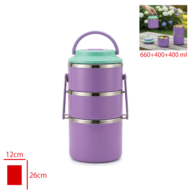 Leva Lunch Box Paslanmaz Celık 3 Katlı 660+400+400 Ml Lv-30007