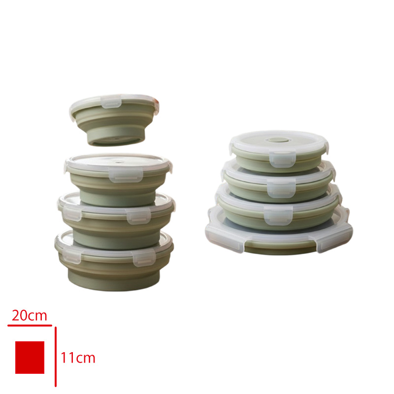Sısus Katlanır Kapaklı Saklama Kabı Yuvarlak Set 4'lü