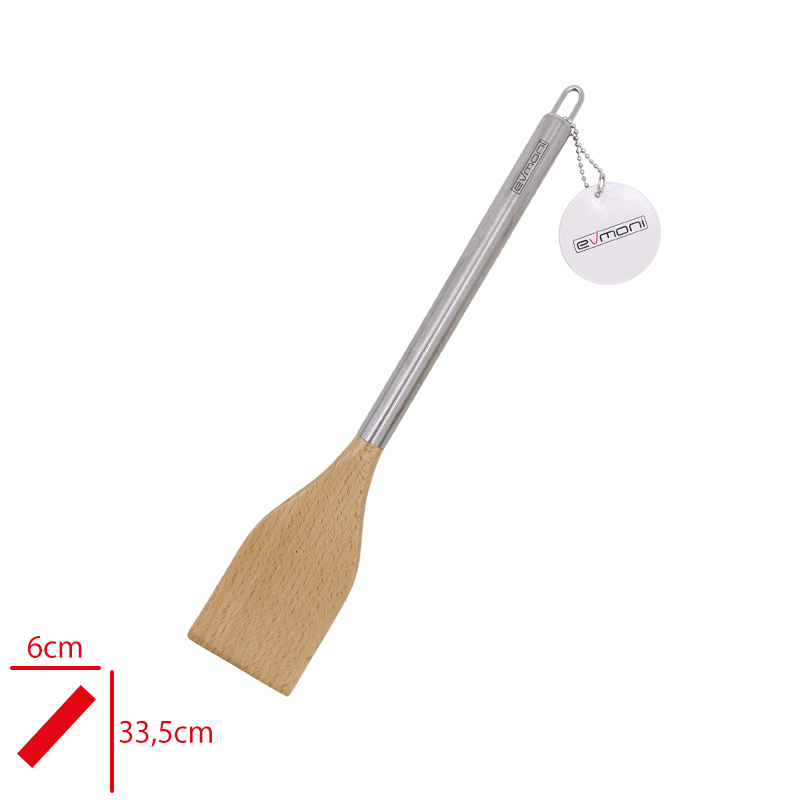 Evmonı Ahsap Spatula Metal Saplı Evm-01003