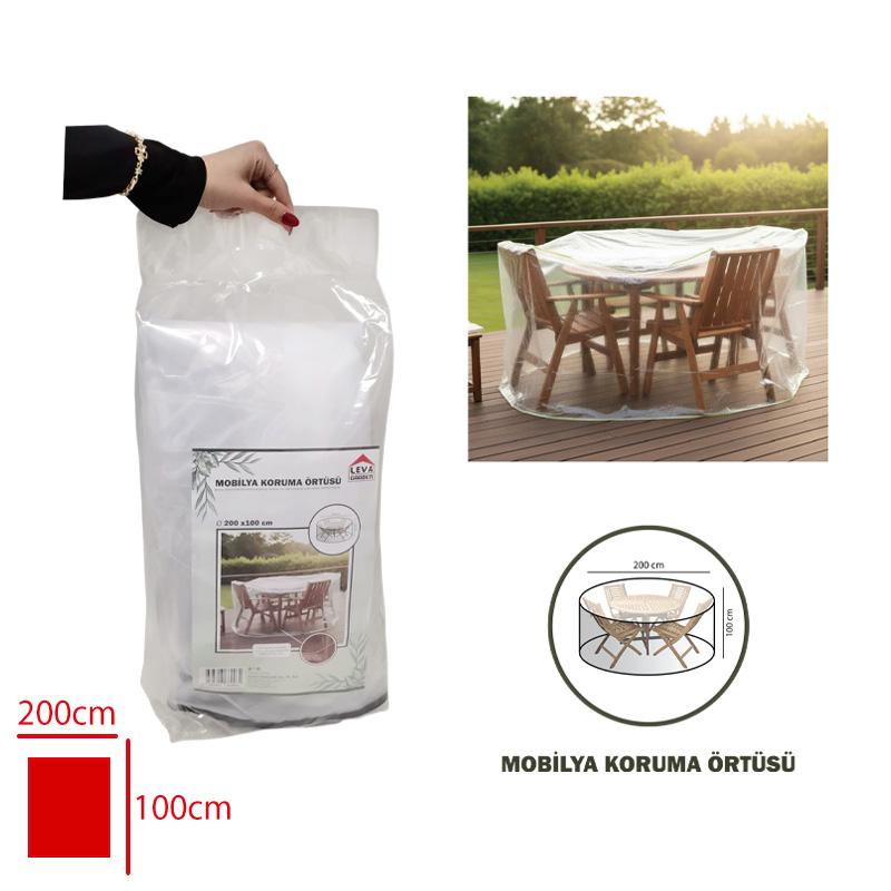 Mobılya Koruma Ortusu 6 Kısılık Yuvarlak 200*100 Cm