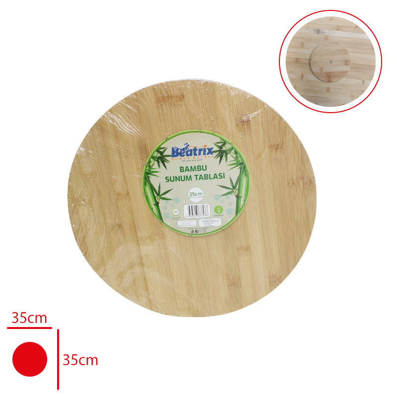 Beatrıx Bambu Servıs Tahtası Döner 35 Cm
