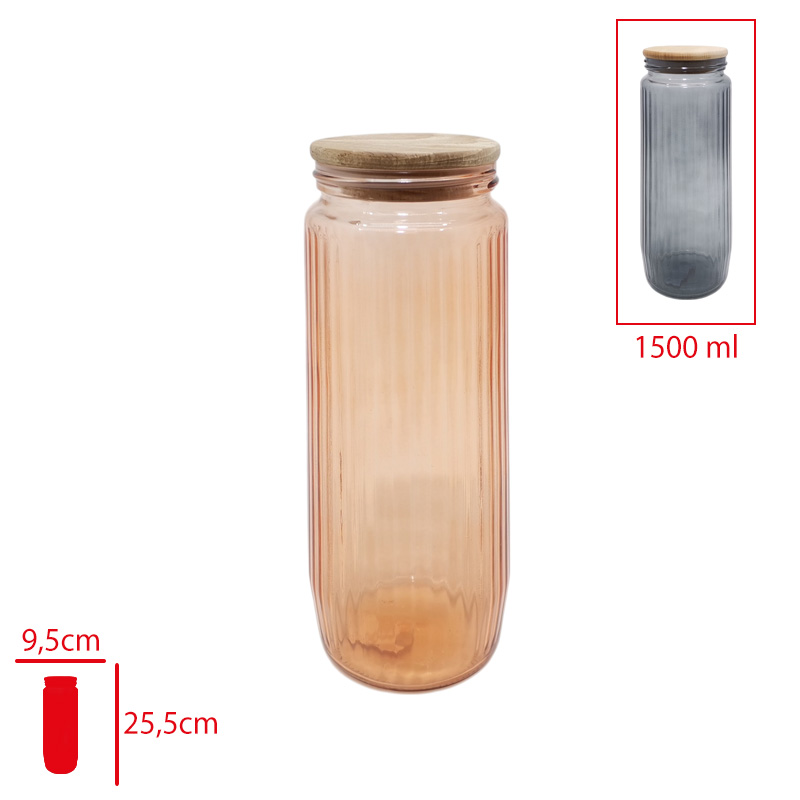 Thelma Cam Erzak Kavanozu 1500 Ml Amber - Füme